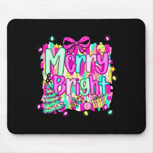Merry And Bright Shirt Cute Christmas Holiday Men  Muismat (Voorkant)