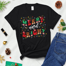 Merry and Bright, shirt voor kerstmis, vrouwen