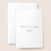Merry and Bright Silver Real Folie Typografie Foto Folie Kaarten (Met envelop)