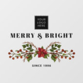 Merry and Bright Since Bedrijfslogo Raamsticker (Vel)