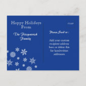 Merry and Bright Snowflakes Blue Christmas    Briefkaart (Achterkant)
