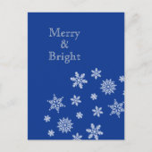 Merry and Bright Snowflakes Blue Christmas    Briefkaart (Voorkant)