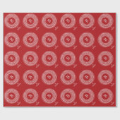 Merry and Bright Sparkles Circles Monogram Holiday Cadeaupapier (Vlak)
