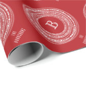 Merry and Bright Sparkles Circles Monogram Holiday Cadeaupapier (Rol Hoek)