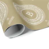 Merry and Bright Sparkles Circles Monogram Holiday Cadeaupapier (Rol Hoek)