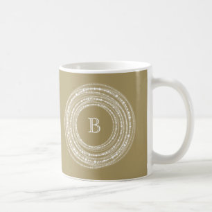 Merry and Bright Sparkles Monogram Stylish Holiday Koffiemok