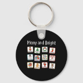 Merry And Bright Speech Therapist Aac Slp Christma Sleutelhanger (Voorkant)