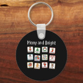 Merry And Bright Speech Therapist Aac Slp Christma Sleutelhanger (Voorkant)