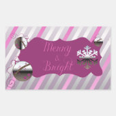 Merry and Bright Stripes Rectangle Sticker (Voorkant)