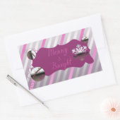Merry and Bright Stripes Rectangle Sticker (Envelop)