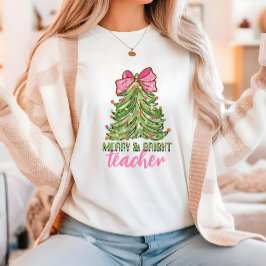 Merry and Bright Teacher Kerstboom shirt