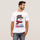 Merry And Bright Teacher Snowman Christmas Light T-shirt (Voorkant volledig)