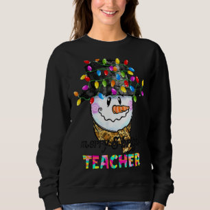 Merry and Bright Teacher Snowman Kerstlight F Trui