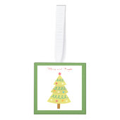 Merry and Bright Tissue Box Hoesje Kubus Ornament (Voorkant)