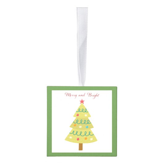 Merry and Bright Tissue Box Hoesje Kubus Ornament (Rechts)