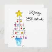 Merry and Bright Tree Feestdagenkaart (Voorkant / Achterkant)