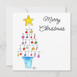 Merry and Bright Tree Feestdagenkaart