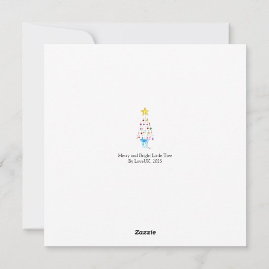 Merry and Bright Tree Feestdagenkaart (Achterkant)