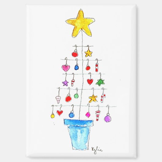 Merry and Bright Tree Magneet (Voorkant)