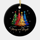 Merry and Bright Trees Christmas Holiday Gift Cute Keramisch Ornament (Voorkant)