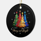 Merry and Bright Trees Christmas Holiday Gift Cute Keramisch Ornament (Links)