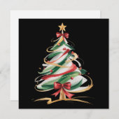 Merry and Bright Trees Christmas Holiday Winter  Feestdagenkaart (Voorkant / Achterkant)