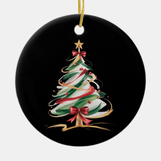 Merry and Bright Trees Christmas Holiday Winter  Keramisch Ornament (Voorkant)