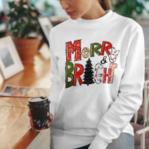Merry And Bright Trui Kerstmis Letter Design