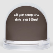 Merry and Bright voegen bericht foto jaar naam toe Sneeuwbol (Achterkant)