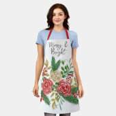 Merry and Bright Watercolor Roses Holiday Schort (Gedragen)