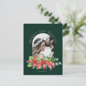 Merry and Bright watercolor tak postkaart (Staand voorkant)