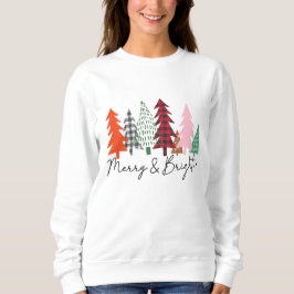 Merry and Bright Winter Forest Pine Trees Xmas Trui