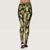 Merry and Bright Xmas happy new year black flower Leggings (Achterkant)