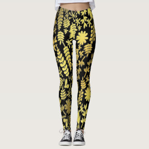 Merry and Bright Xmas happy new year black flower Leggings