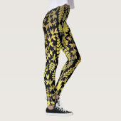 Merry and Bright Xmas happy new year black flower Leggings (Rechts)