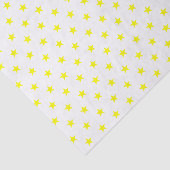 Merry and Bright Yellow Stars op White Holiday Tissuepapier (Detail)