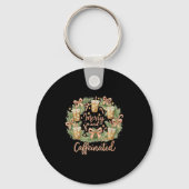 Merry And Caffeinated Christmas Iced Coffee Wreath Sleutelhanger (Voorkant)