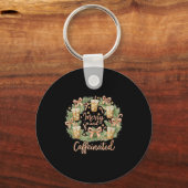 Merry And Caffeinated Christmas Iced Coffee Wreath Sleutelhanger (Voorkant)