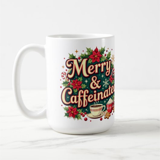 Merry and caffeinated poinsettia  koffiemok (Links)