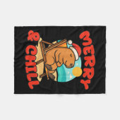 Merry And Chill Capybara _ Funny Cute Capybara San Fleece Deken (Voorkant (Horizontaal))