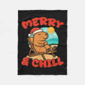 Merry And Chill Capybara _ Funny Cute Capybara San Fleece Deken (Voorkant)
