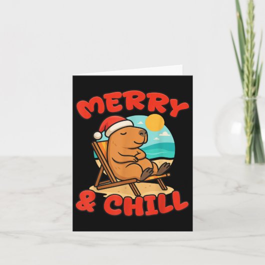 Merry And Chill Capybara _ Funny Cute Capybara San Kaart (Voorkant)