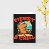 Merry And Chill Capybara _ Funny Cute Capybara San Kaart (Gele Bloem)