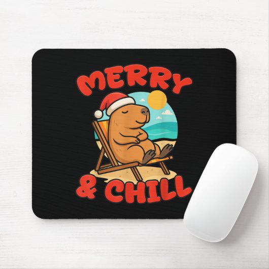 Merry And Chill Capybara _ Funny Cute Capybara San Muismat (Met muis)