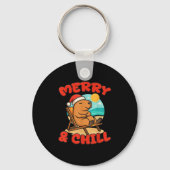 Merry And Chill Capybara _ Funny Cute Capybara San Sleutelhanger (Voorkant)