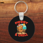 Merry And Chill Capybara _ Funny Cute Capybara San Sleutelhanger (Voorkant)