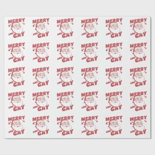 Merry and Gay Funny Christmas LGBTQ Pride Cadeaupapier (Vlak)