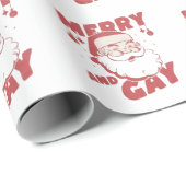 Merry and Gay Funny Christmas LGBTQ Pride Cadeaupapier (Rol Hoek)
