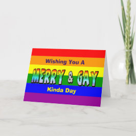 Merry and Gay LGBT Rainbow Wenskaart Kaart