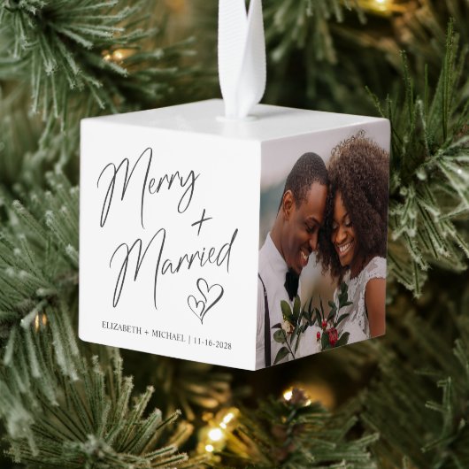 Merry and getrouwde Passen getrouwd 3 Foto Decoratie (Boom)